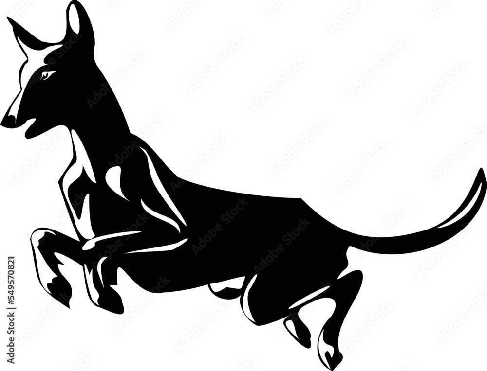 Black and White Cartoon Illustration Vector of a Puppy Dog Running and ...