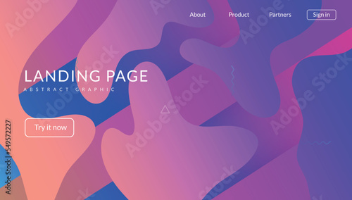 Abstract Poster. Cool Landing Page. Geometric Banner. Blue Bright Layout. Graphic Paper. Fluid Texture. Spectrum Invitation. Art Rainbow Flyer. Magenta Abstract Poster