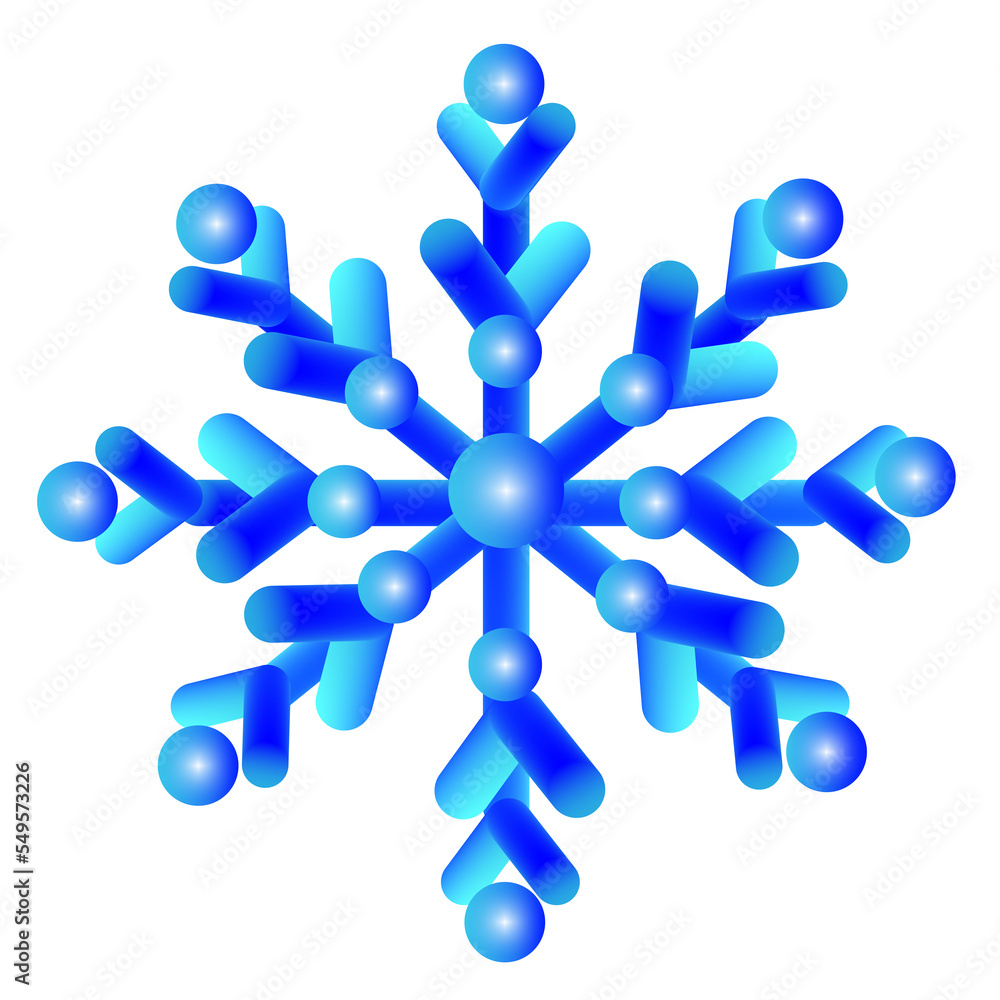 voluminous snowflake in cold blue tones, snowflake voluminous snowflake in cold blue tones, snowflake