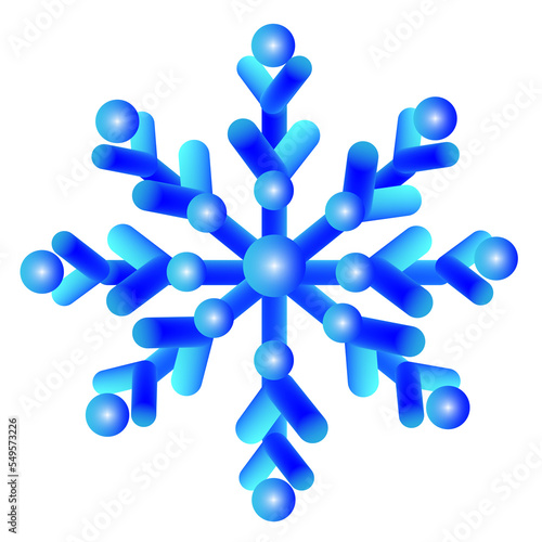 voluminous snowflake in cold blue tones, snowflake