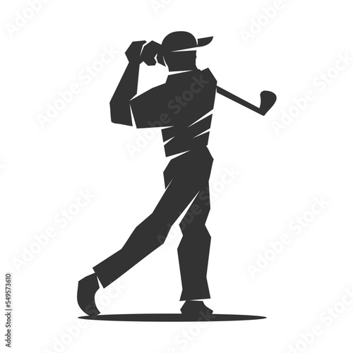 golf logo. Man Golfing logo. golfer logo. Icon Illustration Brand Identity
