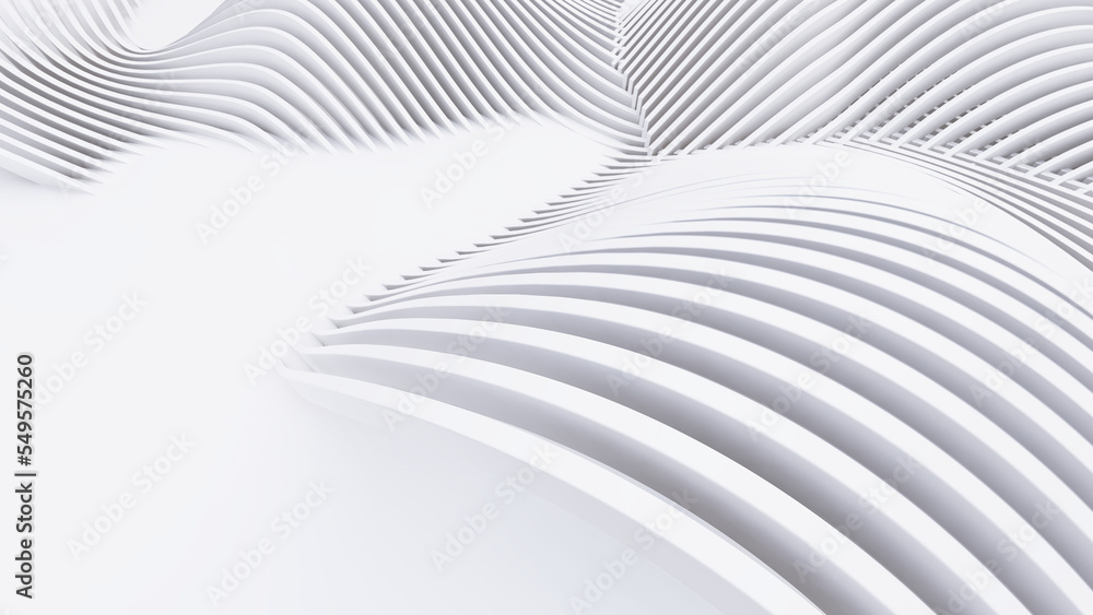 Abstract Curved Shapes. White Circular Background. Abstract Curved Shapes. White Circular Background.