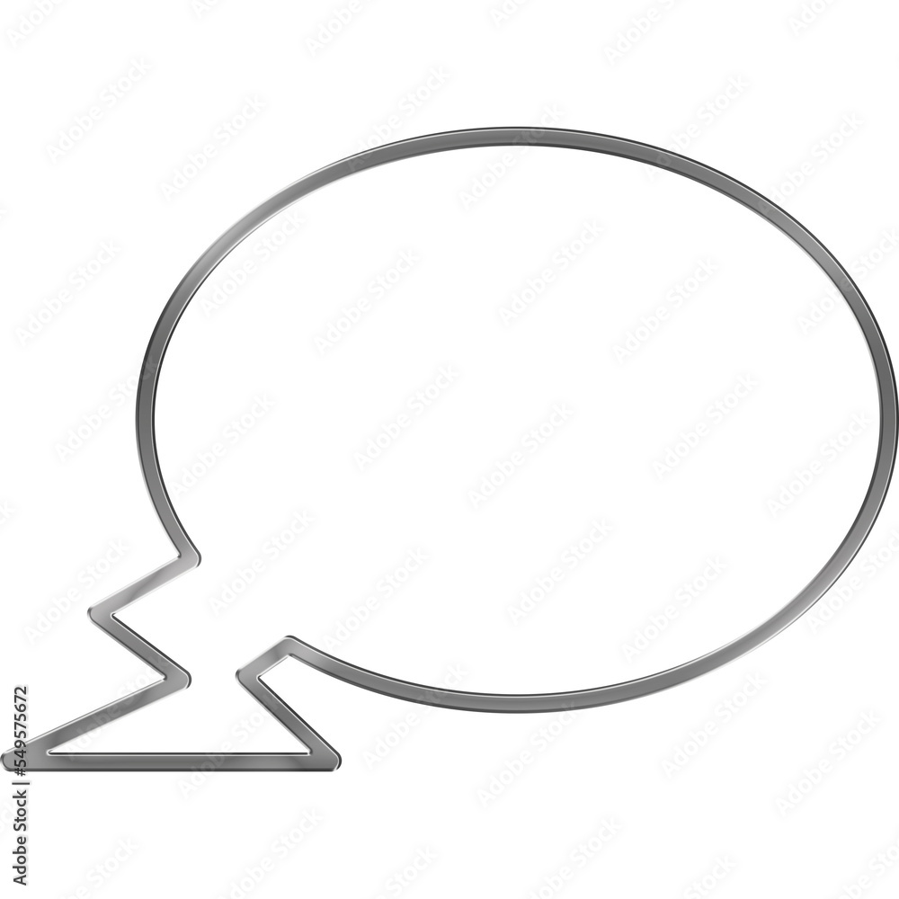Silver Metal Speech Bubble Cloud Illustration Silver Metal Speech Bubble Cloud Illustration