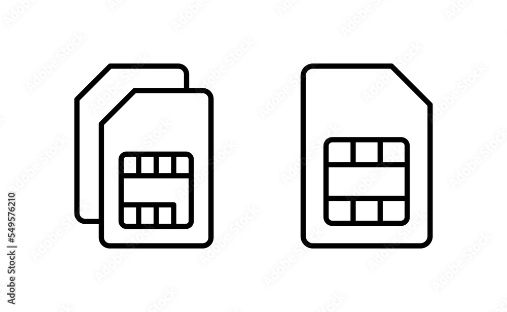 Sim card icon vector for web and mobile app. dual sim card sign and symbol Sim card icon vector for web and mobile app. dual sim card sign and symbol