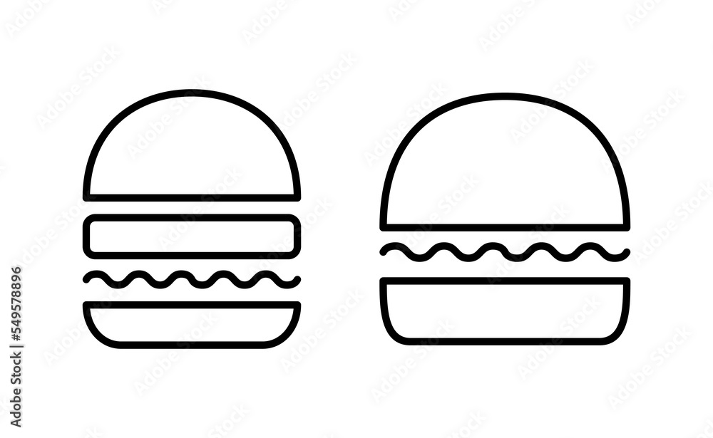 Burger icon vector for web and mobile app. burger sign and symbol. hamburger Burger icon vector for web and mobile app. burger sign and symbol. hamburger