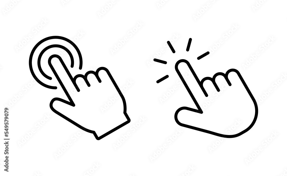 Hand click icon vector for web and mobile app. pointer sign and symbol. hand cursor icon Hand click icon vector for web and mobile app. pointer sign and symbol. hand cursor icon