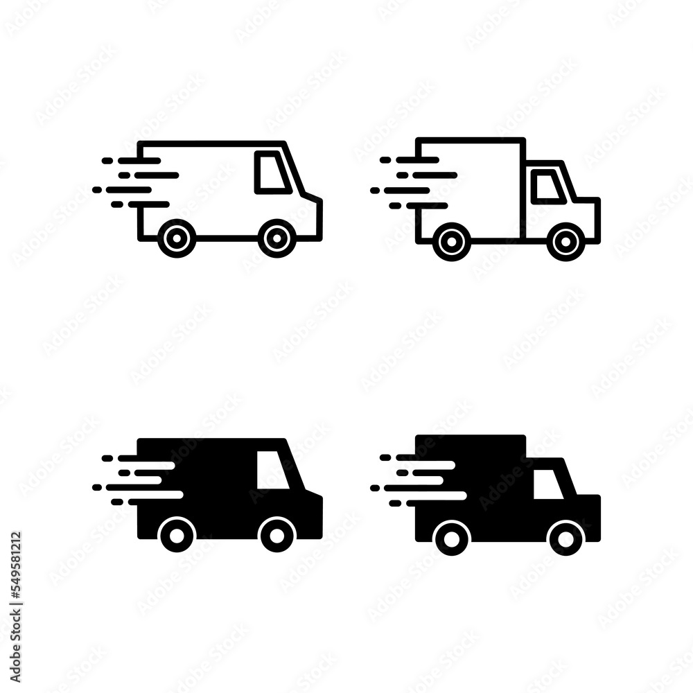 Delivery truck icon vector for web and mobile app. Delivery truck sign and symbol. Shipping fast delivery icon Delivery truck icon vector for web and mobile app. Delivery truck sign and symbol. Shipping fast delivery icon