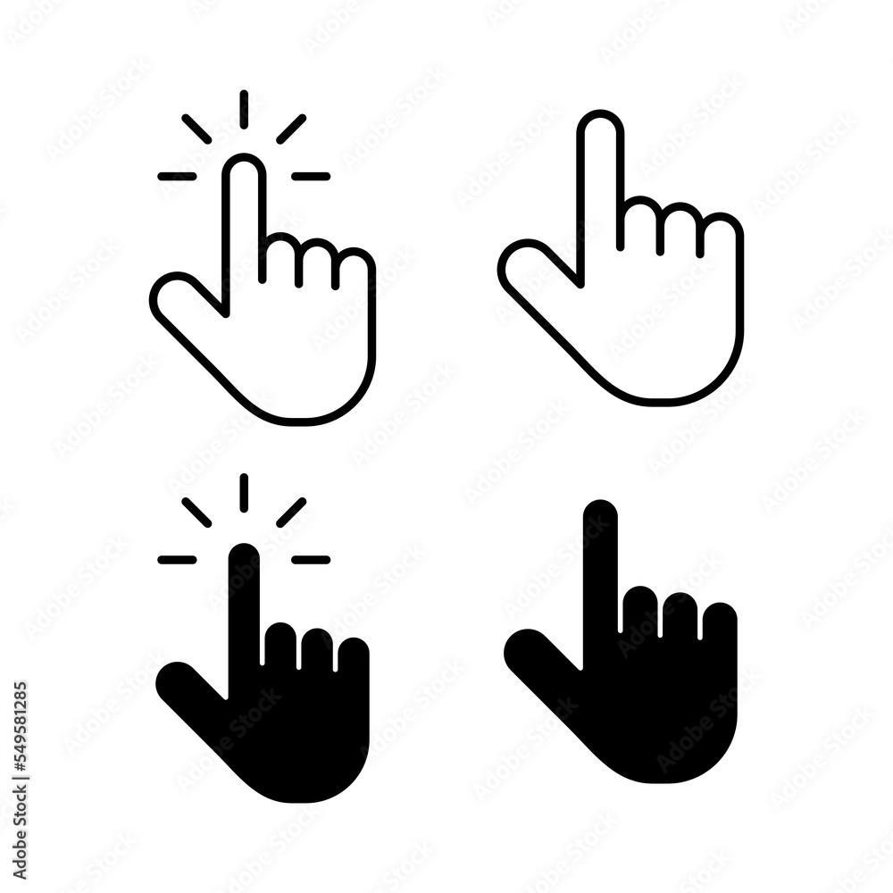 Hand cursor icon vector for web and mobile app. cursor sign and symbol. hand cursor icon clik Hand cursor icon vector for web and mobile app. cursor sign and symbol. hand cursor icon clik