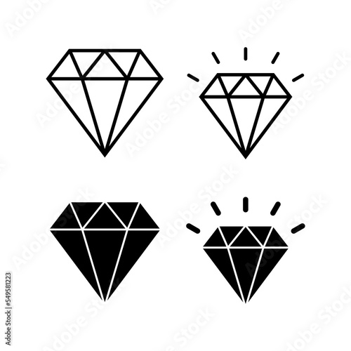 Diamond icon vector for web and mobile app. diamond gems sign and symbol