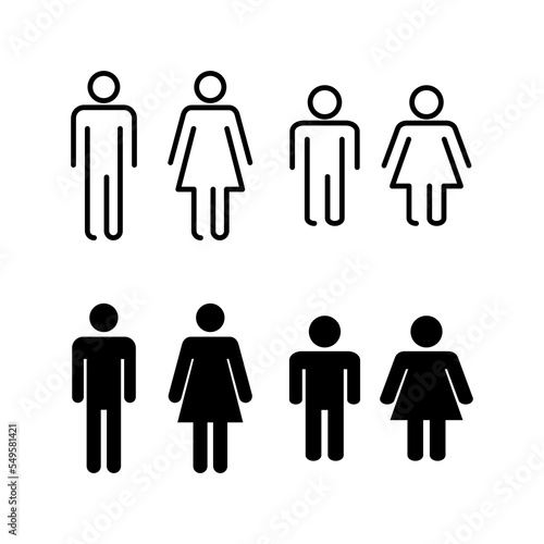 Man and woman icon vector for web and mobile app. male and female sign and symbol. Girls and boys