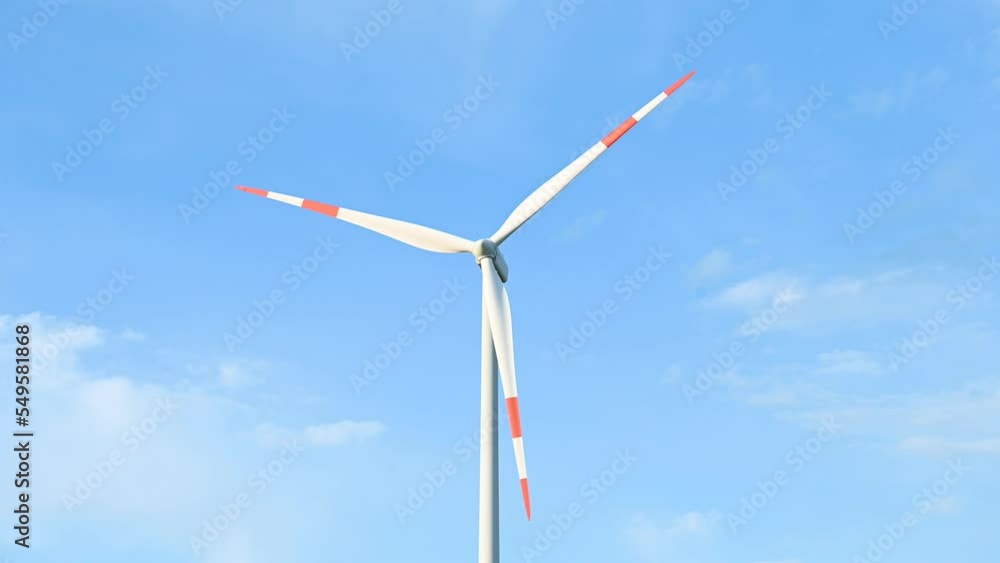 Windmill on Wind farm. Wind turbines against blue sky. Producing renewable energy. Windmill on Wind farm. Wind turbines against blue sky. Producing renewable energy.