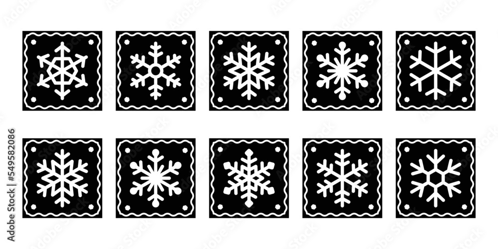 Snowflake icon Christmas checked vector logo snow Santa Claus Xmas cartoon character illustration symbol graphic design clip art