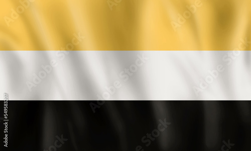 Illustration of Garifuna flag flying isolated. photo