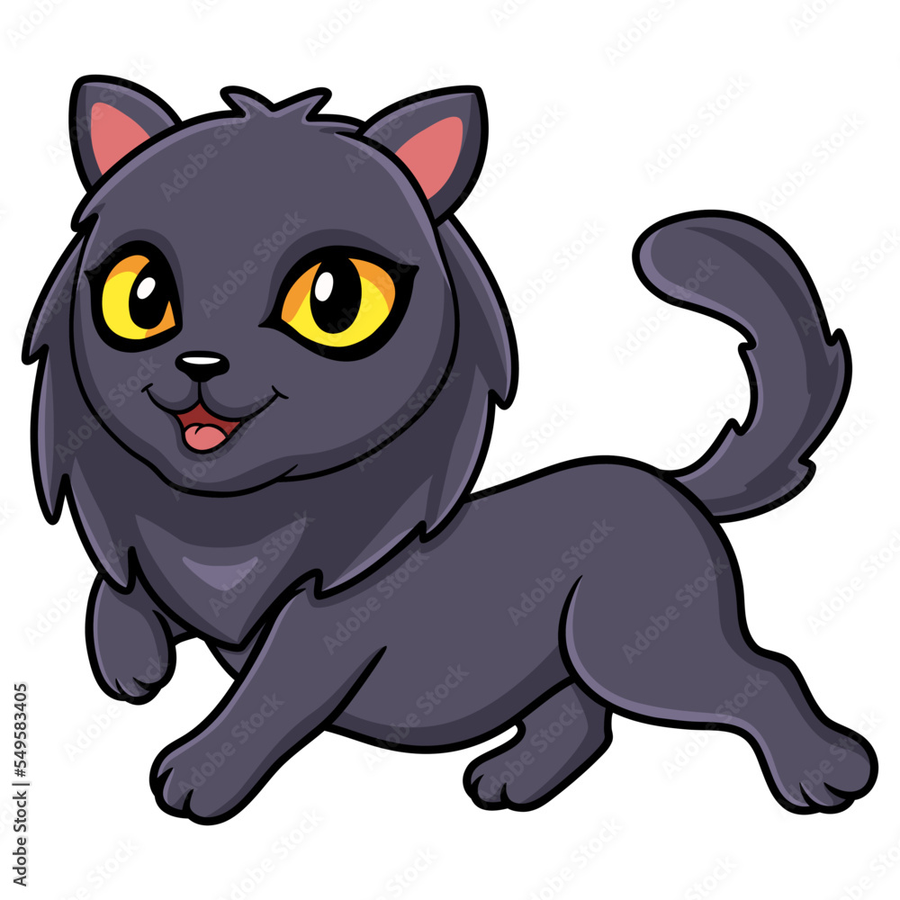 Fototapeta premium Cute highland fold cat cartoon