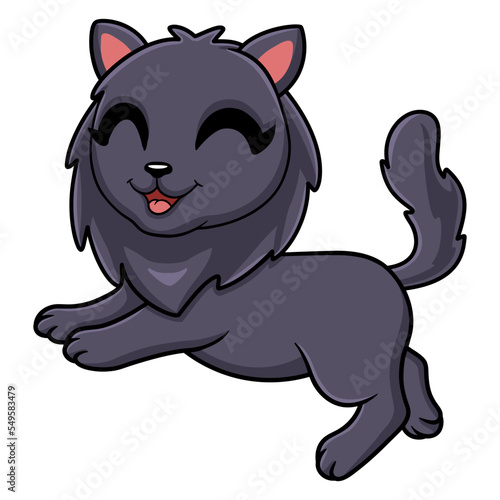 Cute highland fold cat cartoon