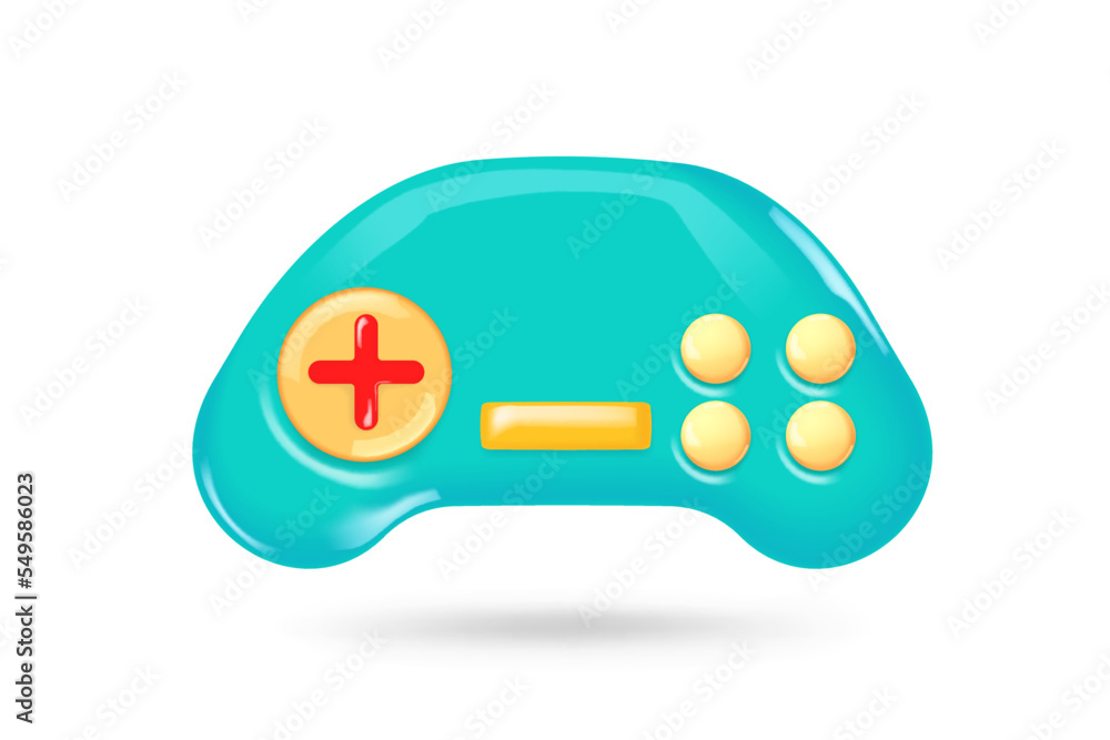 Joystick gamepad, game console or game controller. Computer gaming. 3d vector icon. Cartoon minimal style. Joystick gamepad, game console or game controller. Computer gaming. 3d vector icon. Cartoon minimal style.