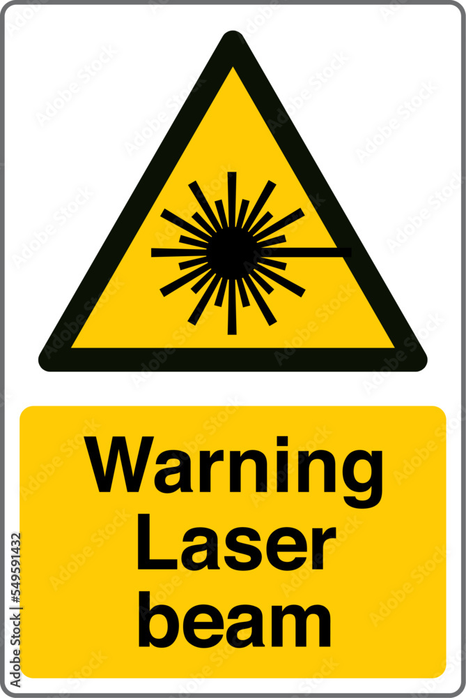 Safety Warning Sign Marking Label Standards Warning Laser Beam Stock Safety Warning Sign Marking Label Standards Warning Laser Beam Stock