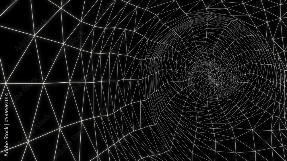 Fototapeta premium Abstract illustration of a white line pattern as a pattern in a black background.