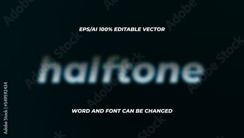 halftone LED blurred text editable vector effect