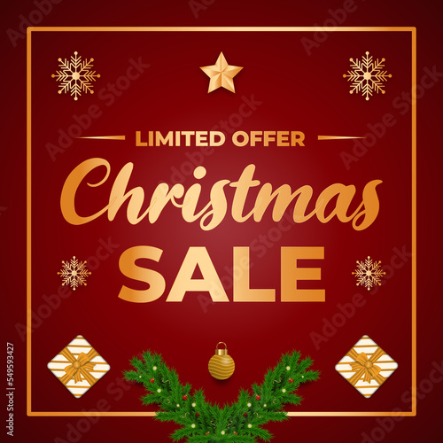 christmas Christmas Sale Banner Design, Christmas sale banner for mobile or web, social media christmas slaesale