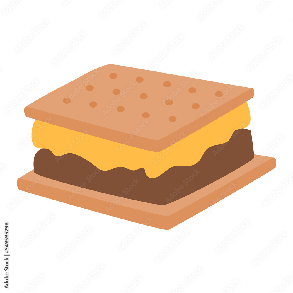 Flat design s'more illustration Flat design s'more illustration