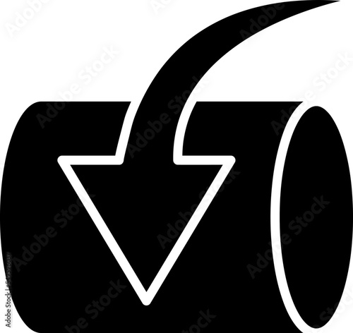 Pipe Rolling Icon. Direction to Roll Object, Symbol of Material Handling on white background..eps