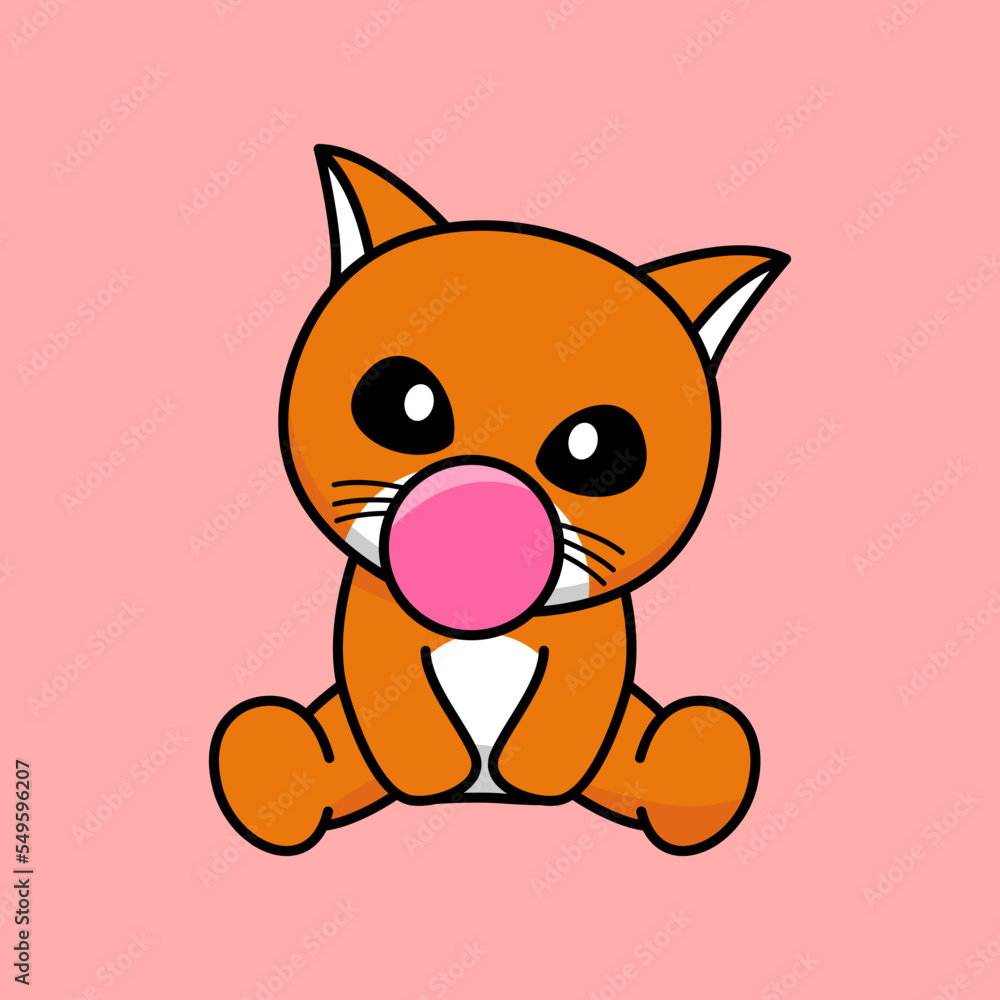 Cute orange cat character premium vector illustration Cute orange cat character premium vector illustration