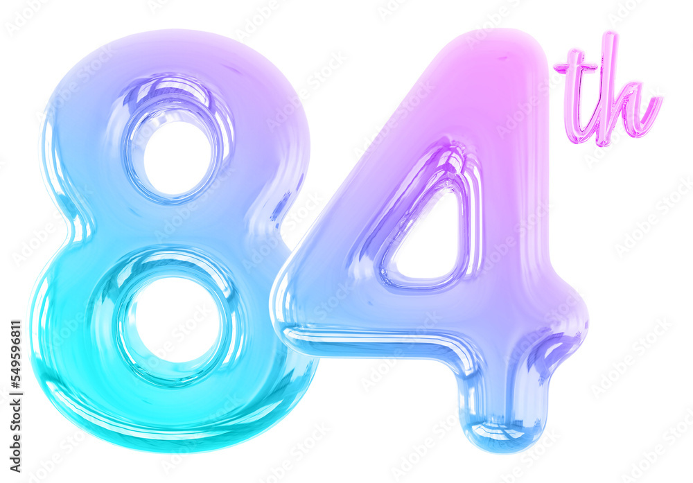 anniversary 84th gradient number 3d with generative AI anniversary 84th gradient number 3d with generative AI