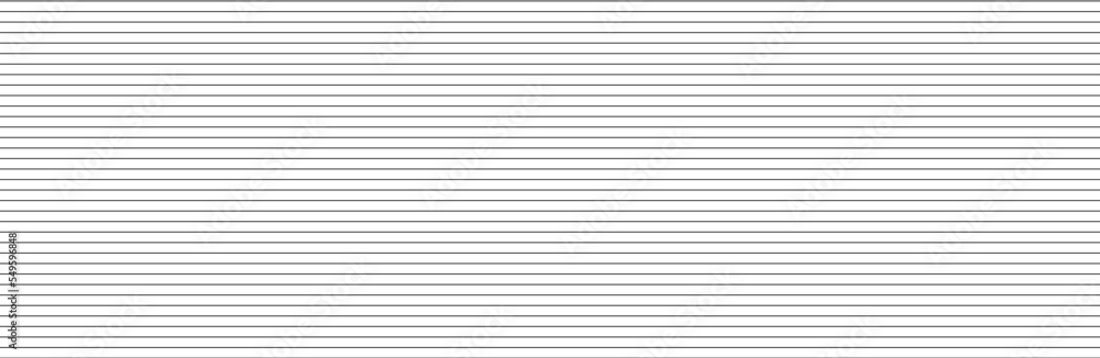 Fototapeta premium Horizontal lines pattern on white background. Straight lines pattern for backdrop and wallpaper template. Realistic lines with repeat stripes texture. Simple geometric background, vector illustration