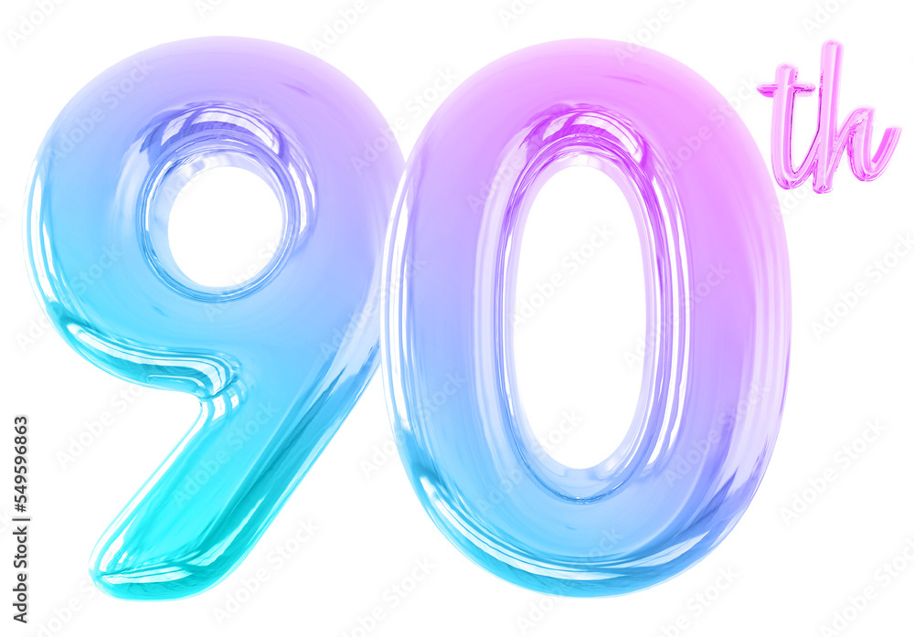 anniversary 90th gradient number 3d with generative AI anniversary 90th gradient number 3d with generative AI
