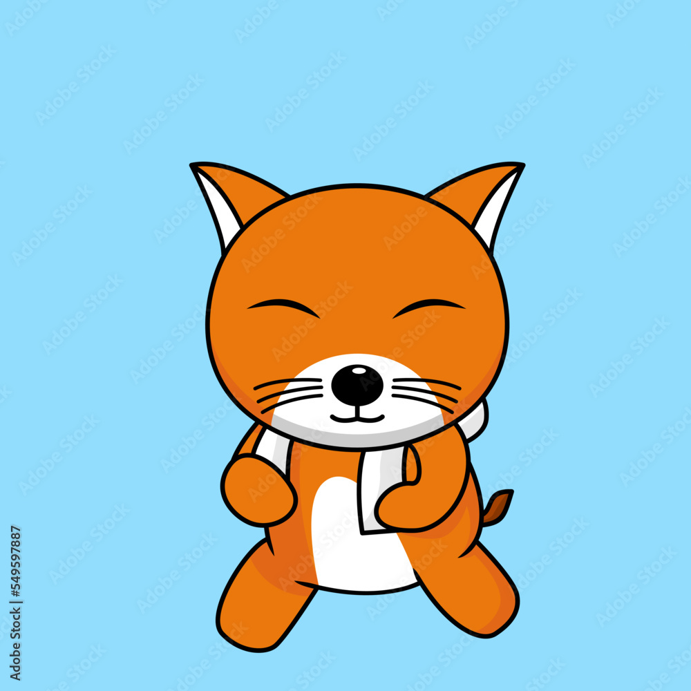 Cute orange cat character premium vector illustration Cute orange cat character premium vector illustration
