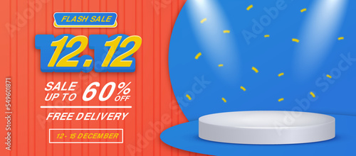 1212 Sale Banner Template With Podium