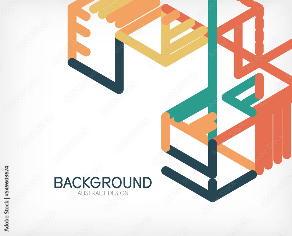 Abstract background. Color lines on white background. Linear abstract composition. Techno or business concept for wallpaper, banner, background, landing page Abstract background. Color lines on white background. Linear abstract composition. Techno or business concept for wallpaper, banner, background, landing page