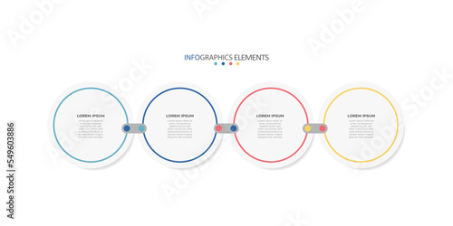 Business infographics timeline design template with 4 step and option information. Premium vector with editable sign or symbol. Eps10 vector