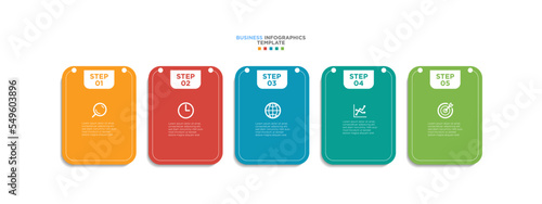 Business infographics timeline  design template with 5 step and option information. Premium vector with editable sign or symbol. Eps10 vector