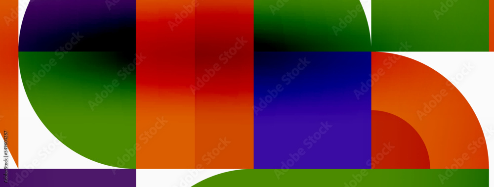 Minimal geometric abstract background. Circle square and triangle design. Trendy techno business template for wallpaper, banner, background or landing Minimal geometric abstract background. Circle square and triangle design. Trendy techno business template for wallpaper, banner, background or landing