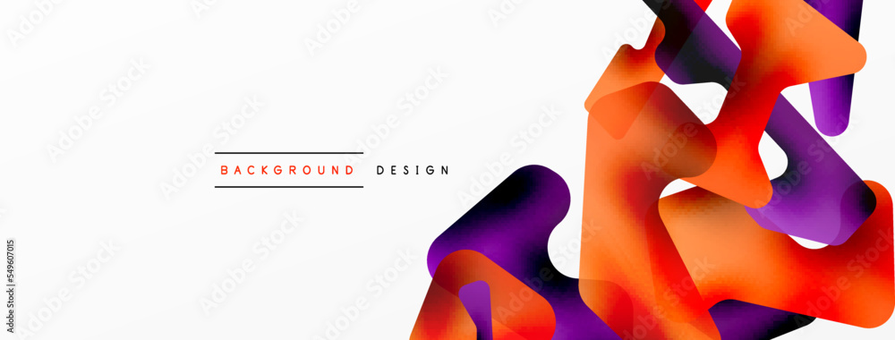 Colorful bright abstract shapes composition. Digital web futuristic template for wallpaper, banner, background, card, book Illustration, landing page