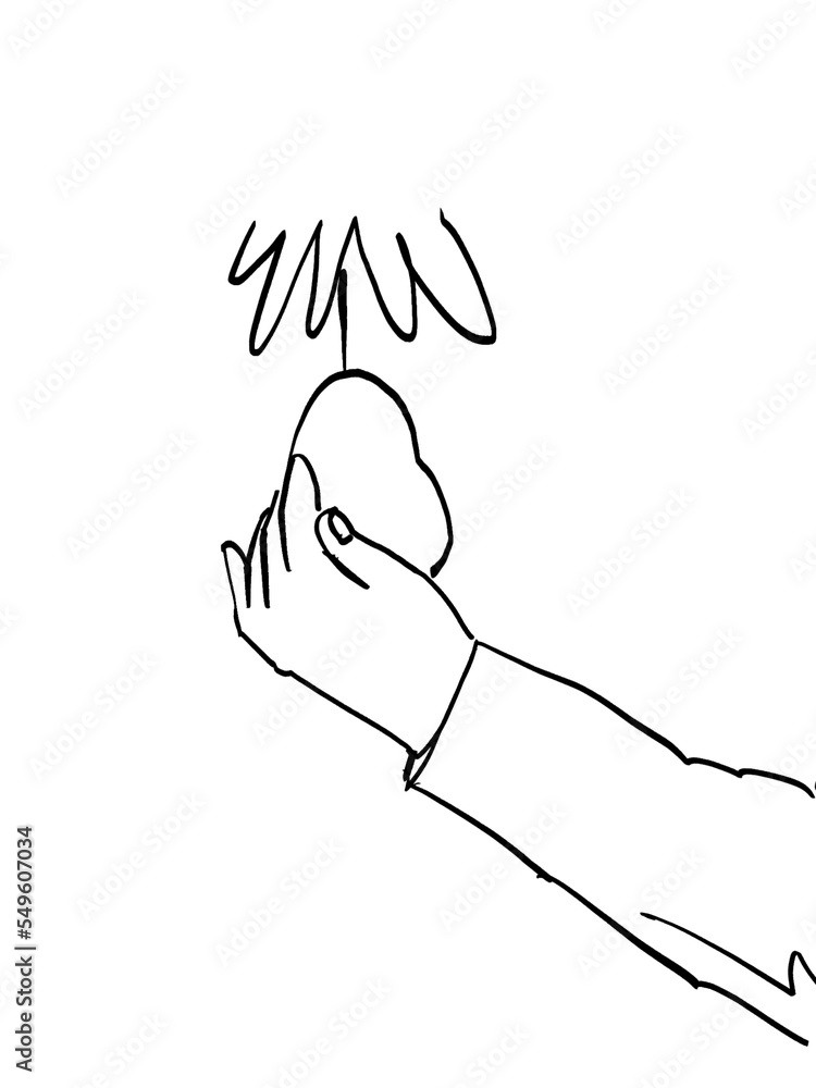 Obraz premium An Illustration of a hand holding a mango