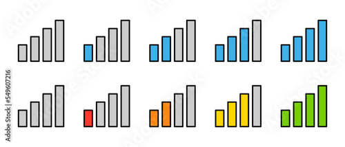 Set of Network Signal Strength Indicator Icons