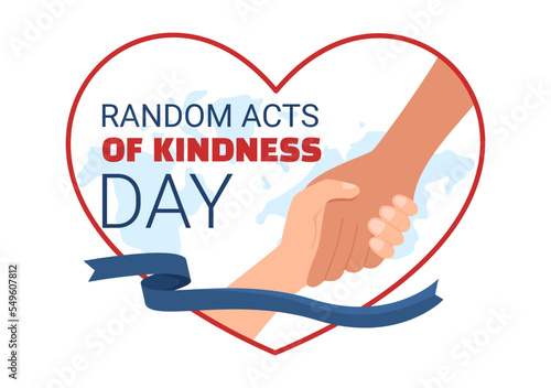 Random Acts of Kindness on February 17th Various Small Actions to Give Happiness in Flat Cartoon Hand Drawn Template Illustration