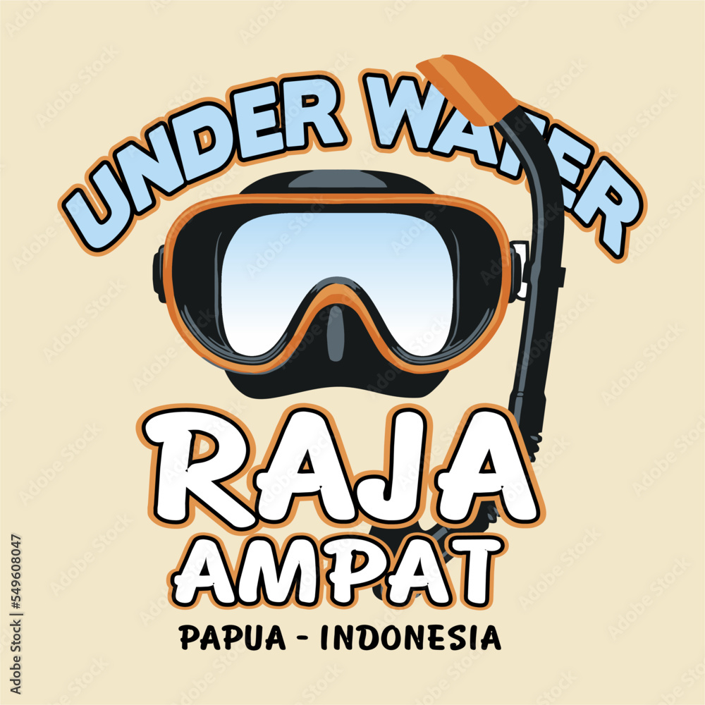 art culture design and typography of raja ampat indonesia Stock Vector ...