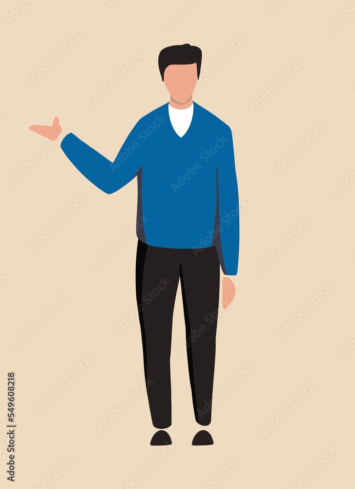 Illustration Of A Man Showing Something Illustration Of A Man Showing Something