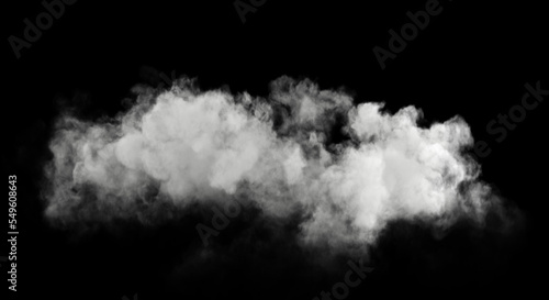 Soft white smog cloud isolated on black background special effect 3d rendering