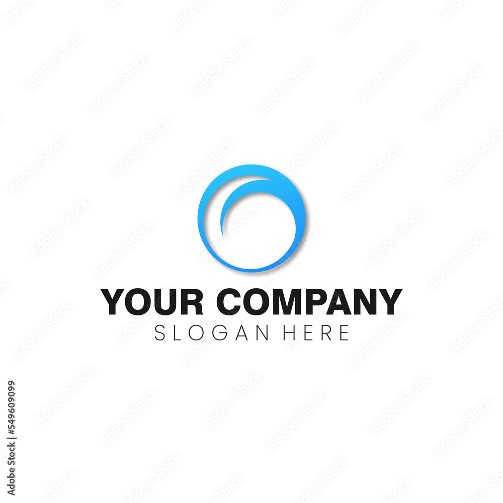 Abstract corporate branding logo, with waves and circle stripes shape
