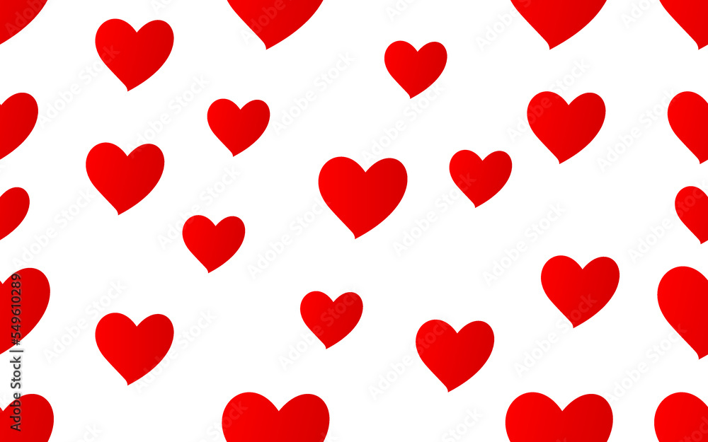 Pattern with hearts seamless shapes with white background
