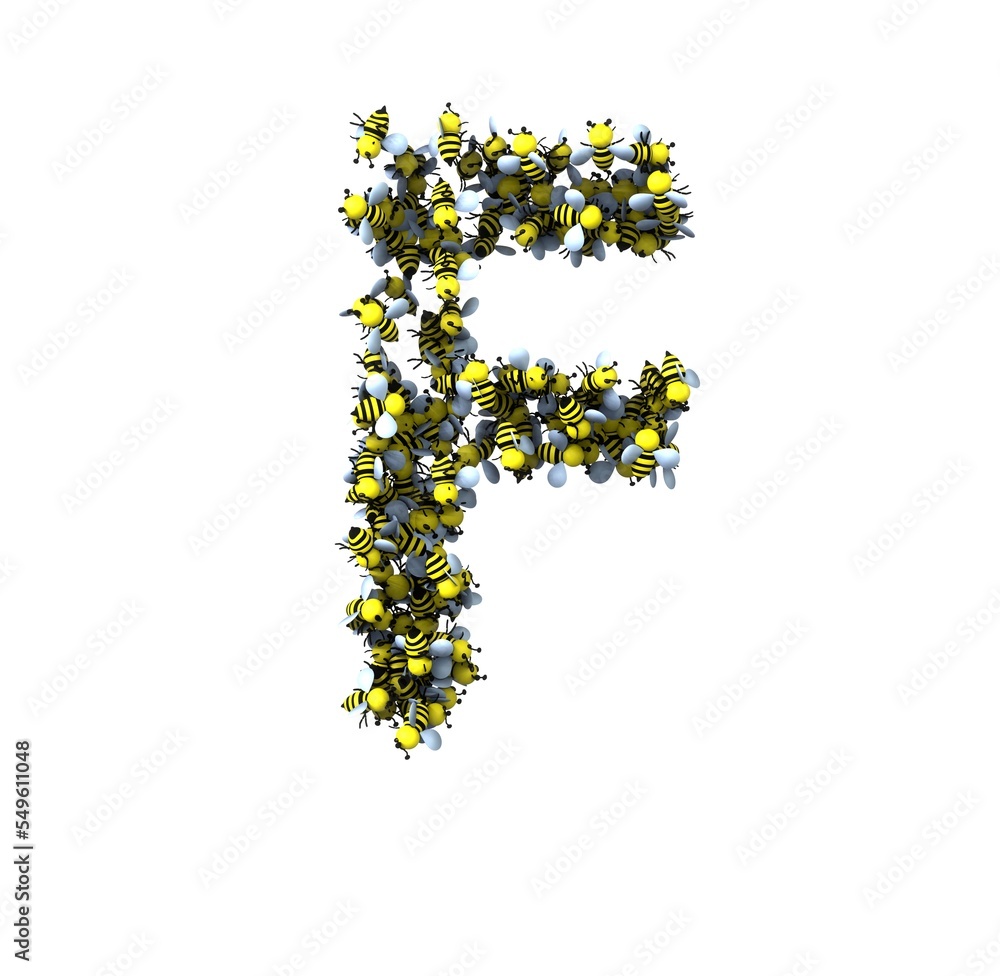 Bee Theemed Font - Letter F