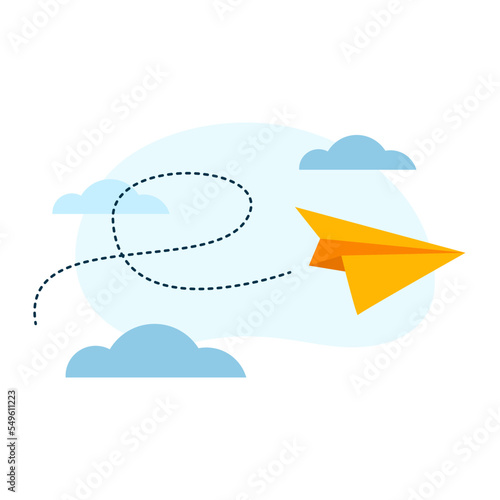 paper plane, message has been send concept illustration flat design vector eps10. modern graphic element for landing page, empty state ui, infographic, icon