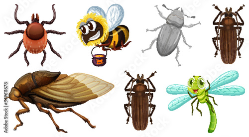 Set of different kinds of insects © blueringmedia