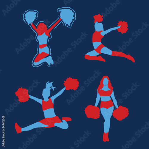 Set of Cheerleader logo design illustration