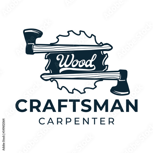 Carpentry Woodwork Vector Logo design template